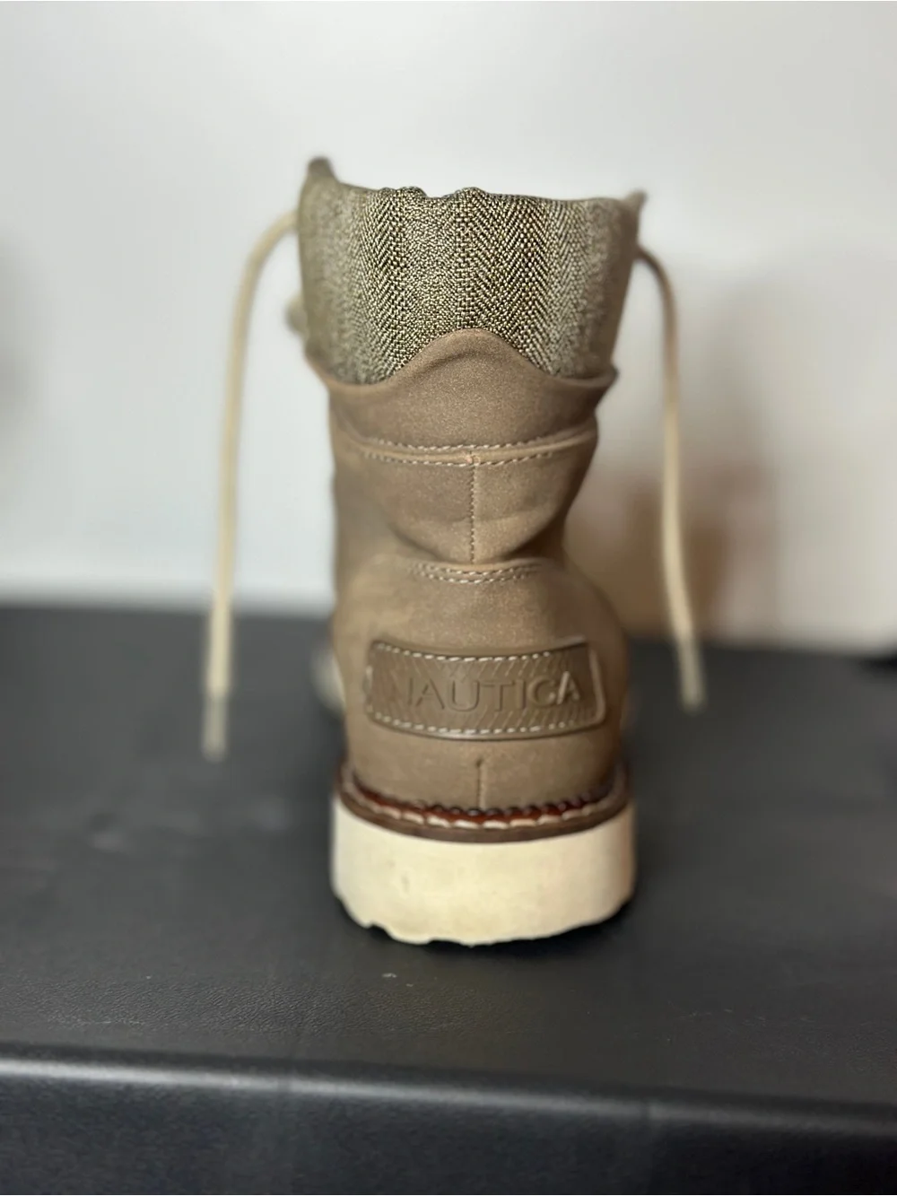 Nautica Men’s Taupe Tan Lace Up Ankle Boots Casual